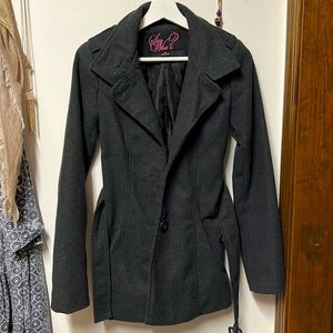 Say What Grey Peacoat